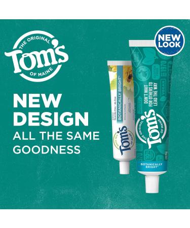 Tom's of Maine Botanically Bright Peppermint Toothpaste 4.7oz 3-Pack - Fluoride-Free, SLS-Free - Buy Online on GoSupps.com