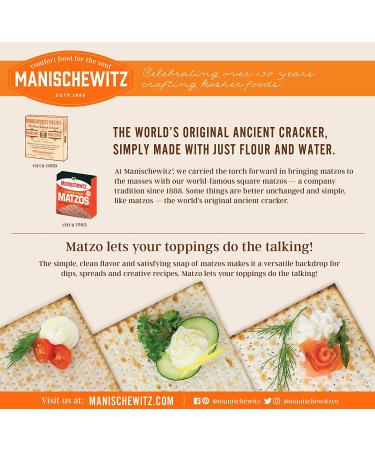 Manischewitz Original Thin Unsalted Matzo 10oz (3 Pack) - Airy & Crispy, Non-GMO, Sodium Free Crackers - Buy Online on GoSupps.com