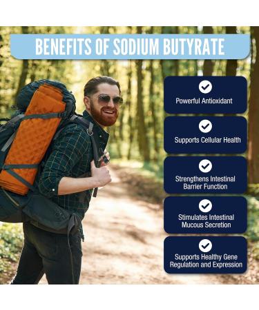 LongJuvity Sodium Butyrate Supplement (300mg) - Optimal Gut Health for Men & Women - Digestion Support & Leaky Gut Repair - Postbiotic Short Chain Fatty Acid Lab Tested (120 Extended Release Caps) - Buy Online on GoSupps.com