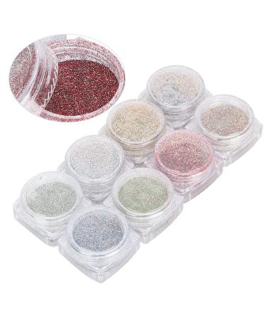 Nail Glitter Flakes 12 Colors Holographic Nail Sequins Glitter Nail Sequins Powder Glitter for Nail Art Decor