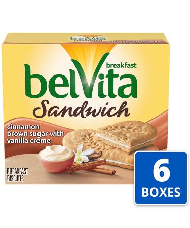 Belvita Breakfast Biscuit Sandwiches - Cinnamon Brown Sugar & Vanilla Creme  6 Pack - Buy Online on GoSupps.com