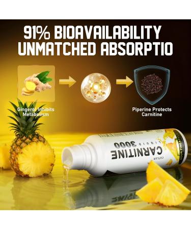 Trihood Liquid L-Carnitine 3000 for Energy Boost Acetyl L-Carnitine & L-Carnitine Tartrate Liquid Supplement Pineapple Flavor 473 ml - Buy Online on GoSupps.com