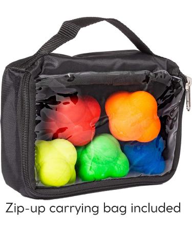 Reaction Balls 5-Pack - Colorful Hi-Bounce Rubber Agility Trainers with Nylon Bag - Buy Online on GoSupps.com