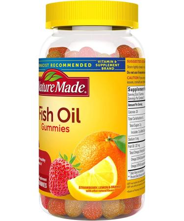Nature Made Strawberry Lemon Orange Fish Oil Gummies - 150 Count for Heart Health - Buy Online on GoSupps.com