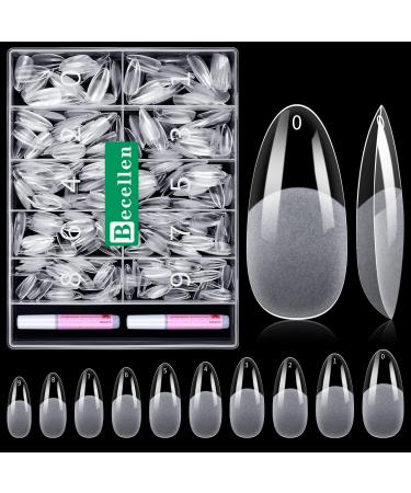 Cell 500 pieces of artificial nail tips soft gel nail tips Fake Full Cover Nails Tips for Geln gel Pre-Buff Art Nail fingernails set with glue for nail art (almond) - Buy Online on GoSupps.com