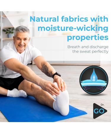 Dr. GO Neuropathy Socks for Men - 100% Seamless Diabetic Socks 12 Pairs in Black & White - Size 9-11 - Buy Online on GoSupps.com