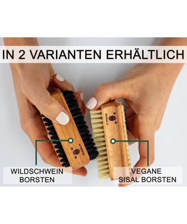 Eco-Friendly Double-Sided Hand & Nail Brush - Ergonomic FSC Beech Wood - Made in Germany - Quoala - Buy Online on GoSupps.com