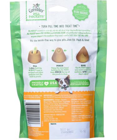 GREENIES Pill Pockets Chicken Flavor | Natural Dog Treats for Easy Medication - Buy Online on GoSupps.com