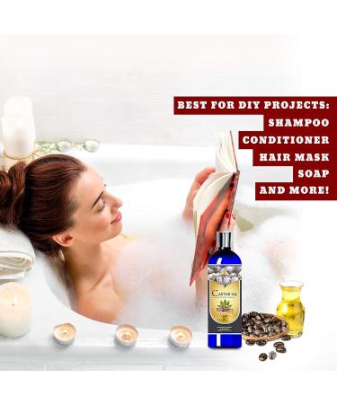 Organic Cold Pressed Castor Carrier Oil (16oz) - Bulk Wholesale Beauty Hair Growth Moisturizer for DIY Body Butter & Skin Softening - Ancient Health Remedies from India - Buy Online on GoSupps.com