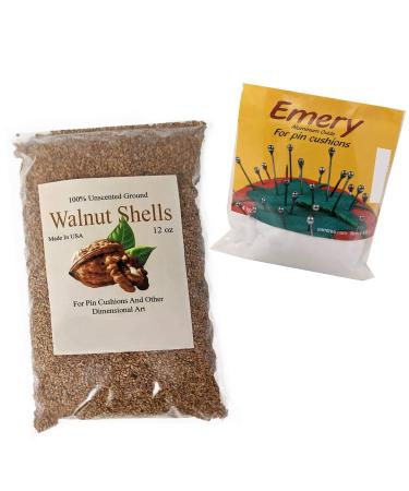 Generic Crushed Walnut Shells and Emery Bundle for Pin Cushions and Dimensional Crafts