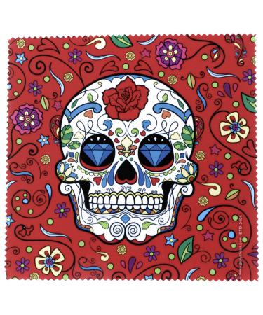 Polyclean microfibre cloth with motif - SKULL - 17.5 x 17.5 cm - glasses cleaning cloth