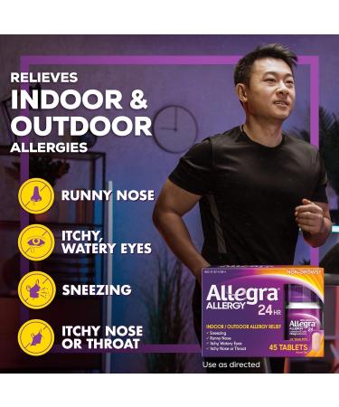 Allegra Allergy 24 Hour Tablets - 180mg - 45 Count - Buy Online on GoSupps.com