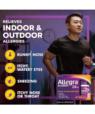 Allegra 24 Hour Allergy Relief - Fast-Acting Antihistamine 45 ct for Indoor & Outdoor Allergies - Buy Online on GoSupps.com