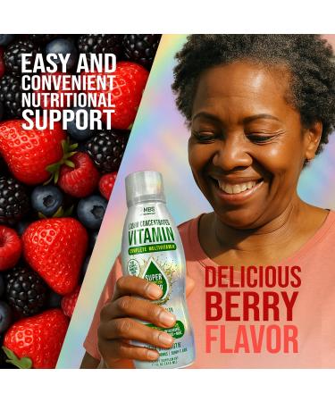 MBS Biotechnology Liquid Multivitamin for Adults Complete High-Absorption Daily Vitamin with Superfoods CoQ10 B-Complex Turmeric & PQQ Immune & Energy Support Berry Flavor 17 oz - Buy Online on GoSupps.com