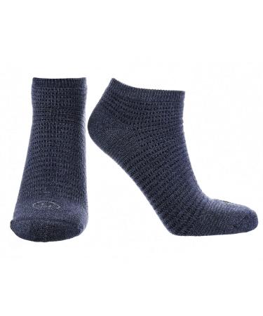 Doctor's Choice Diabetic Socks for Men Seamless Ankle Socks with Non-Binding Top Aloe Infused Provides Extra Comfort for Gout No Show 1 Pair Navy Large Size 10-13