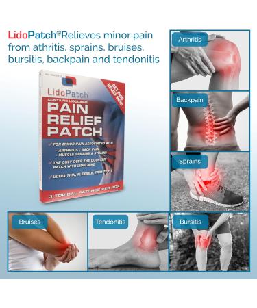 LidoPatch 3-Pack | Maximum Strength Lidocaine Patch for 12-Hour Numbing Pain Relief - Buy Online on GoSupps.com