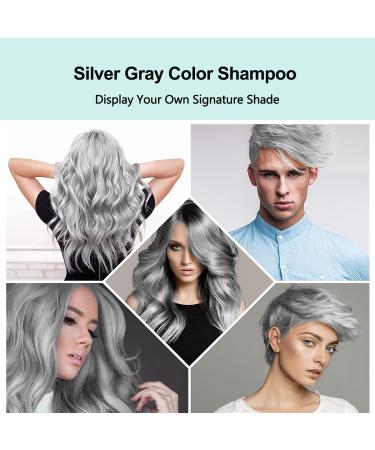 Fvquhvo 3 in 1 Hair Dye Shampoo - Silver Gray Instant Color for Men & Women | Long Lasting Natural Ingredients Ammonia & Paraben Free - 16.9 Fl Oz - Buy Online on GoSupps.com