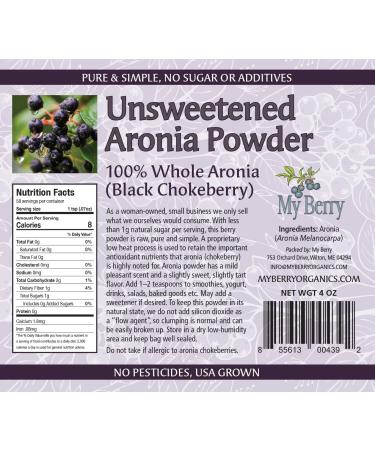 Aronia Berry Unsweetened Powder | USA Grown, No Pesticides | Pure & Simple Black Chokeberry Powder - 0 Additives - Buy Online on GoSupps.com