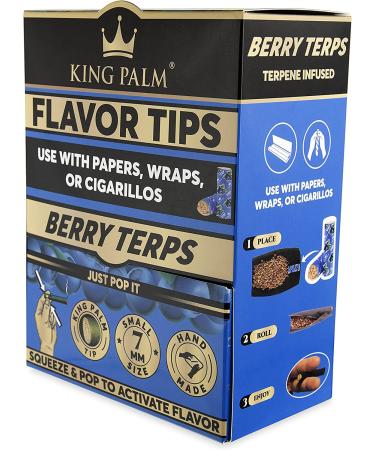 King Palm Berry Terps Filter Tips - 50ct Display | Flavored Pre Rolled Corn Husk Filter Tips - Buy Online on GoSupps.com
