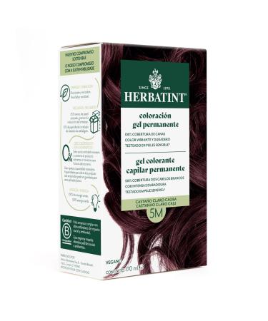 Herbatint Herbatint Permanent Hair Colour Gel 5m Light Mahogany Brown 170ml | Ammonia-free optimal grey coverage vegan formula with 8 plant extracts