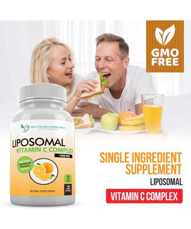 Liposomal Vitamin C 1400mg Per Serving - 180 Veggie Capsules High Absorption Ascorbic Acid Lypo-Spheric Vitamin C Complex Immune Support Supplement with Powerful Antioxidants and Collagen Booster 180 Count (Pack of 1) - Buy Online on GoSupps.com