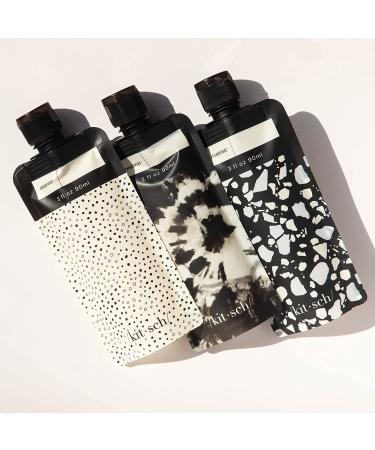 Kitsch Refillable Travel Bottles Set | Leak-Proof & TSA-Approved Toiletry Containers | 3oz Reusable Shampoo Bottles | Black & Ivory (3-Pack) - Buy Online on GoSupps.com