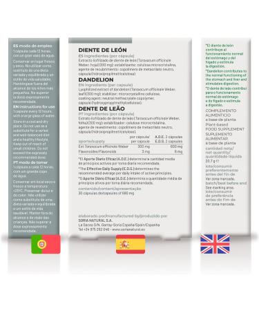  Soria Natural Soria Taraxacum Xxi 14-S Lot of 30 capsules - Buy Online on GoSupps.com