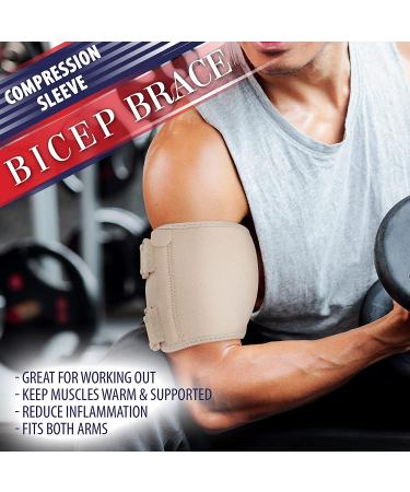 Bicep Tendonitis Brace for Pain Relief & Support - Compression Sleeve for Triceps & Biceps Muscle - Arm Wrap Bands for Men & Women XL 16 to 20 - Buy Online on GoSupps.com