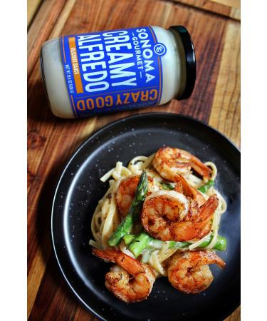 Sonoma Gourmet Creamy Alfredo Pasta Sauce - Gluten-Free, No Sugar Added, Real Cream - 15.5oz Jars (Pack of 6) - Buy Online on GoSupps.com