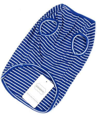 Ranphy Striped Pet Dog Shirt Cotton Cute Puppy T-Shirt for Small Dogs - Blue, Size M - Buy Online on GoSupps.com