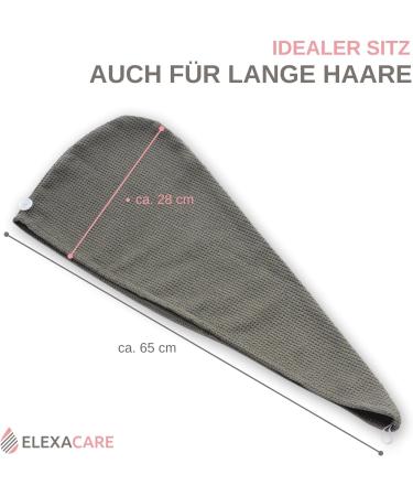 Elexacare Haarturban - 2-Piece Microfiber Turban Towel Set (Anthracite/Dark Gray) for Long Hair - Buy Online on GoSupps.com