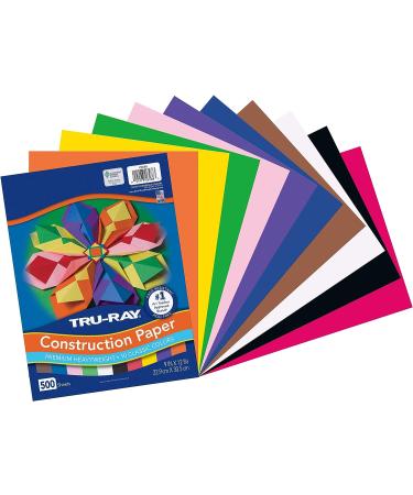 Tru-Ray Heavyweight Construction Paper Bulk Assortment - 10 Assorted Colors - 500 Sheets 9x12 - Buy Online on GoSupps.com