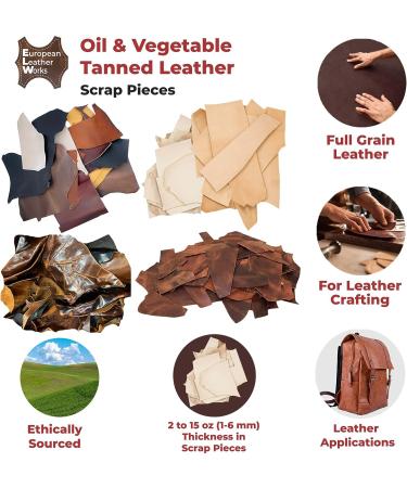 2 LB Mixed Weight Vegetable Tanned Leather Scraps for Tooling, Holsters, Knife Sheath - Full Grain Cowhide Remnants - Ideal for Carving, Embossing, Stamping - Thickness .8-4mm - ELW - Buy Online on GoSupps.com