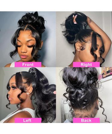 24 Lovigs Body Wave Human Hair Full Lace Wig - 180% Density, Pre-Plucked with Baby Hair - Natural Black - Buy Online on GoSupps.com