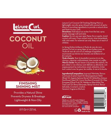 Coconut Oil Finishing Shining Mist 8 oz for Natural Shine | Prevents Dryness & Breakage Lightweight & Non-Oily Styling - Buy Online on GoSupps.com