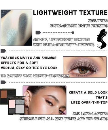 Pink Gray Eyeshadow Palette 4 Colors Matte Glitter Eyeshadow Makeup Palette with Brushes Waterproof Long Lasting Pigmented Gray Silver Eye Shadow Palette Goth Halloween Daily Makeup Pallet - Buy Online on GoSupps.com