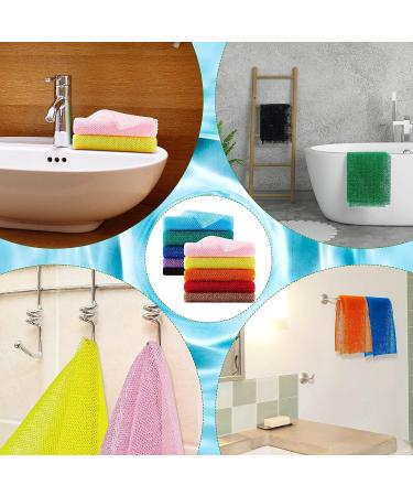 Skylety 10-Piece African Exfoliating Net Sponges - Long Body Scrubber for Daily Shower - 10 Colors - Buy Online on GoSupps.com