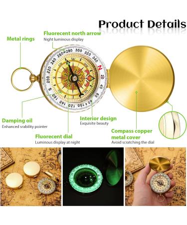 Portable Brass Children's Compass - Waterproof & Fluorescent Navigation Tool for Camping & Hiking - International Shipping - Buy Online on GoSupps.com