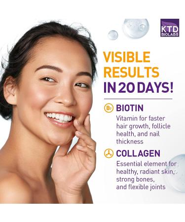 KTD BIOLABS Liquid Collagen and Biotin Drops for Hair Growth 25,000 mcg - Made in USA | Collagen & Biotin Vitamins for Hair, Skin, and Nails | Hydrolyzed Supplement for Women and Men - Buy Online on GoSupps.com