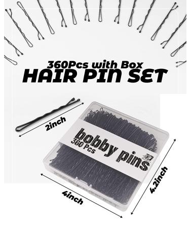 360 Pcs 2 Inch Black Bobby Pins with Secure Hold - Premium Hair Pins for Kids, Girls, and Women with Store Box - Buy Online on GoSupps.com