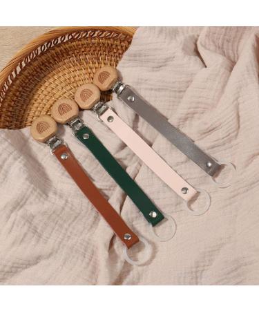 Gou 161 Guo Leather Pacifier Strap | Stylish Pacifier Chain & Clip for Babies - International Shipping Available - Buy Online on GoSupps.com
