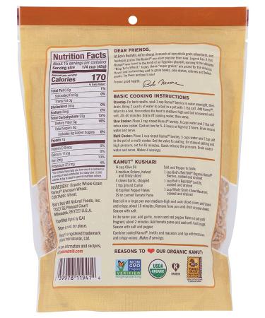 Organic Kamut Khorasan Wheat Berries - 24 oz Pack | Nutritious Whole Grain Superfood - Buy Online on GoSupps.com