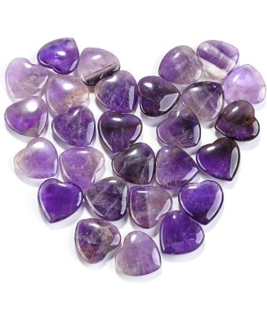 Crystear Amethyst Heart Stones - 10 pcs 20mm Hand-Carved Crystal Healing Hearts for Luck & Wellness - Buy Online on GoSupps.com