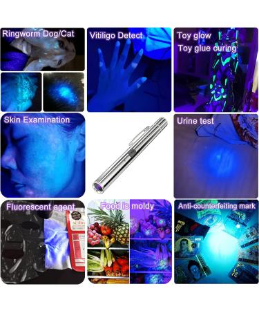 HUHKOUAE Wood's Lamp Portable UV Black light for Pet Dog/Cat Care cat Ringworm Detector Pet Urine Detector with Portable buckle and Magnetic back cover - Buy Online on GoSupps.com