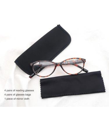 HEEYYOK Stylish Cat-Eye Reading Glasses for Women - Comfort Spring Hinges Clear Lens +1.50 5 Mixed Colors | Trendy Eyewear International Shipping - Buy Online on GoSupps.com