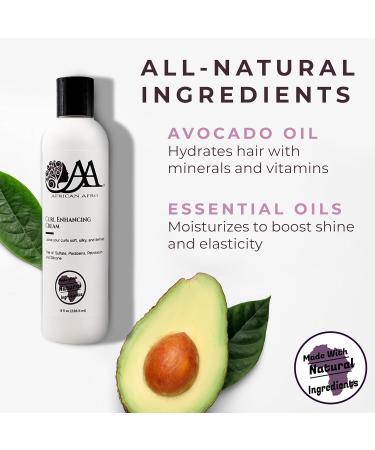 African Afro Curl Enhancing Cream - All-Natural Curl Defining Cream for Medium to Coarse Curls with Avocado Oil | Paraben Sulfate & Silicone Free | 8 Fl Oz | Cruelty-Free International Shipping - Buy Online on GoSupps.com