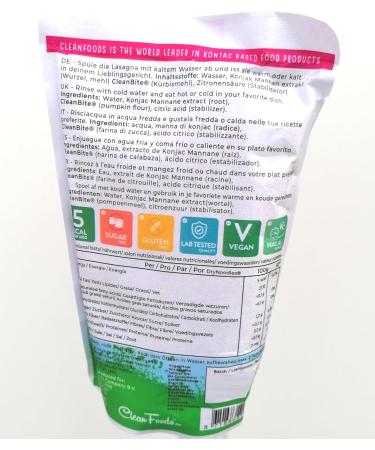 CleanFoods Raw Lasagna 200g I Konjac noodles I vegan gluten free low carb I only 6 calories per 100g I ready in 2 minutes - Buy Online on GoSupps.com