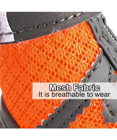 Zweitea Breathable Dog Shoes for Small Dogs - Reflective Non-Slip Boots for Chihuahua - Paw Protection Durable Sole - Size 5 (1.89x2.09) - Orange - Buy Online on GoSupps.com