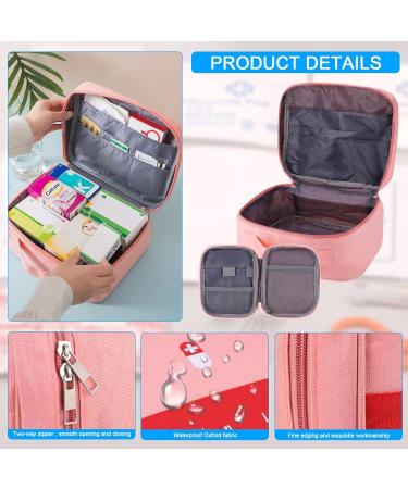 Large Capacity Waterproof Medicine Pocket Travel Pharmacy Bag 2-Pack - Portable Emergency First Aid Storage for Travel Home & Office (Pink) - Buy Online on GoSupps.com