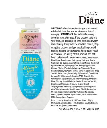 Moist Diane Miracle You Hair Conditioner - Hydrating Treatment for Damaged & Color Treated Hair 15.2 fl oz | Organic Japanese Moisturizer - Buy Online on GoSupps.com